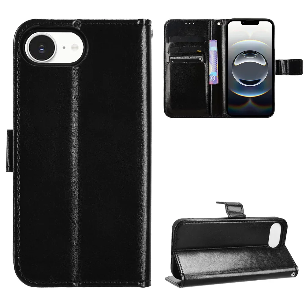 Flip Wallet Case für iPhone 16 Plus Pro Max 16E Kartentasche Leder Magnetische Abdeckung für iPhone 16E 16Pro+ Max Pro stoßfeste Hülle