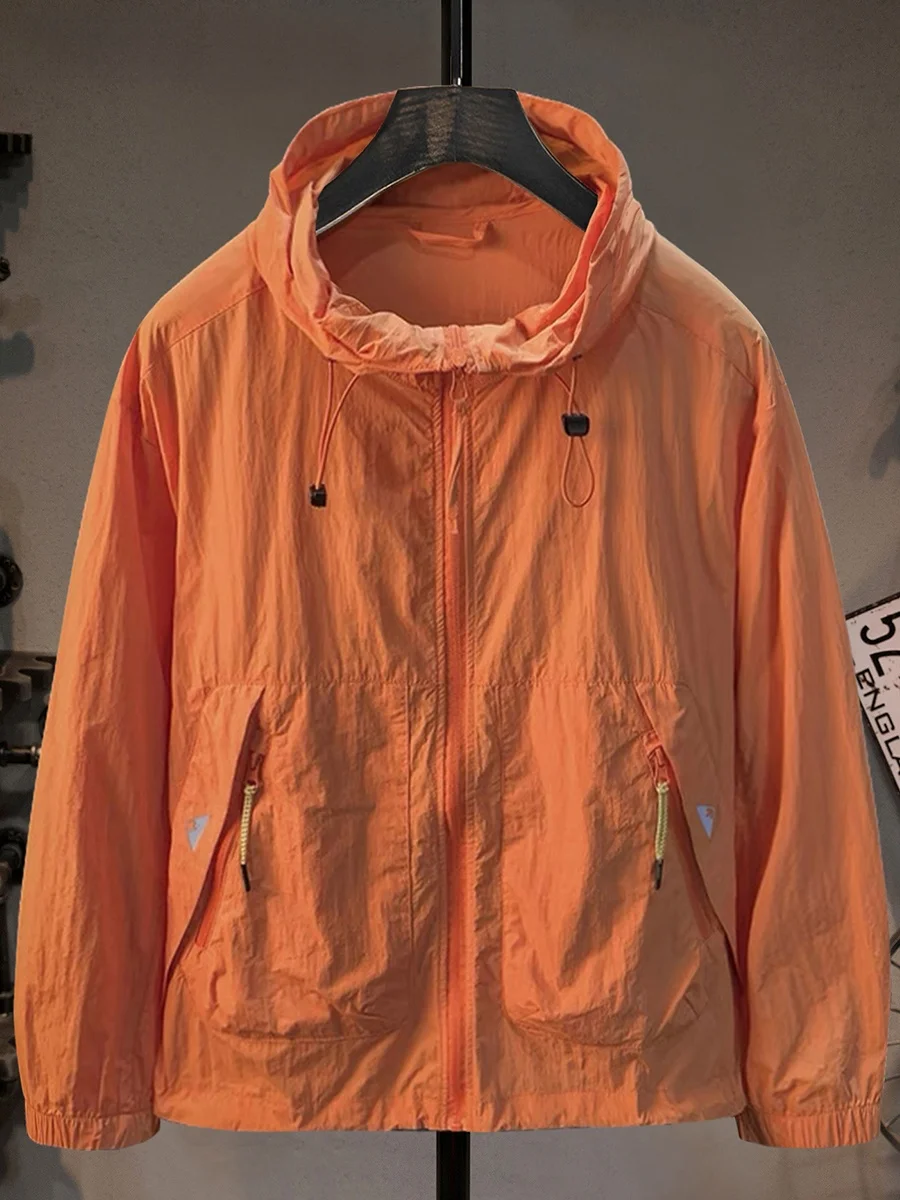 

Новая мужская летняя куртка для активного отдыха 2025 года: легкая, быстросохнущая, из ледяного шелка, с защитой от солнца, модный дизайн с капюшоном, свободный крой