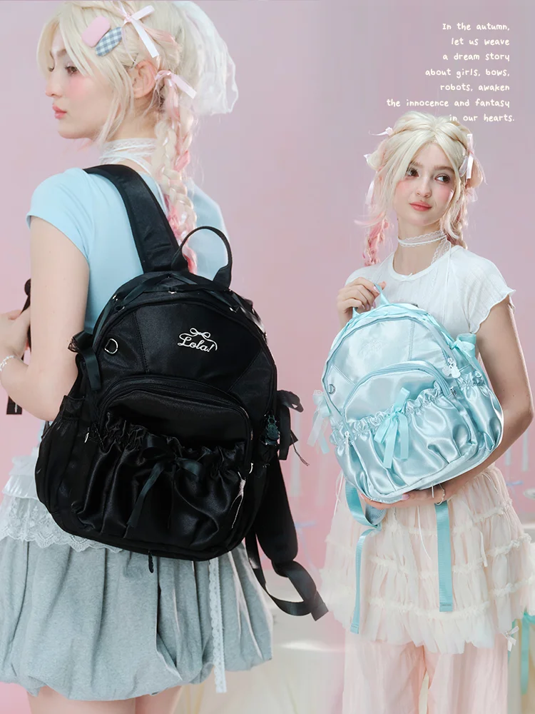 2025 Spring and Summer New Schoolbag Girl's Y2k Backpack Student Fashion Versatile Large Capacity Kawaii Schoolbag Bow Itabag