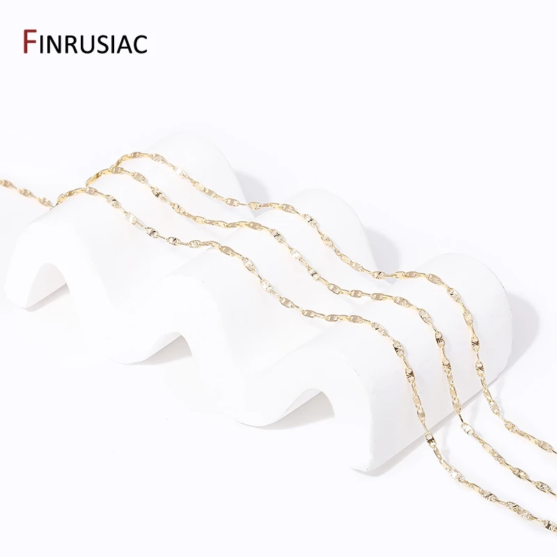 4.5mm*2mm 14K Gold Plated Brass SunFlower Link Chains Bulk For Jewelry Making DIY Necklace Findings Handmade Craft Accessories