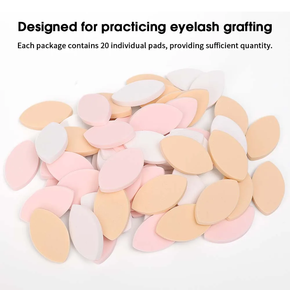初心者のためのつけまつげパッド,柔らかいスポンジ,マップチャート,再利用可能なメイクアップアクセサリー,まつげエクステ,20〜60個