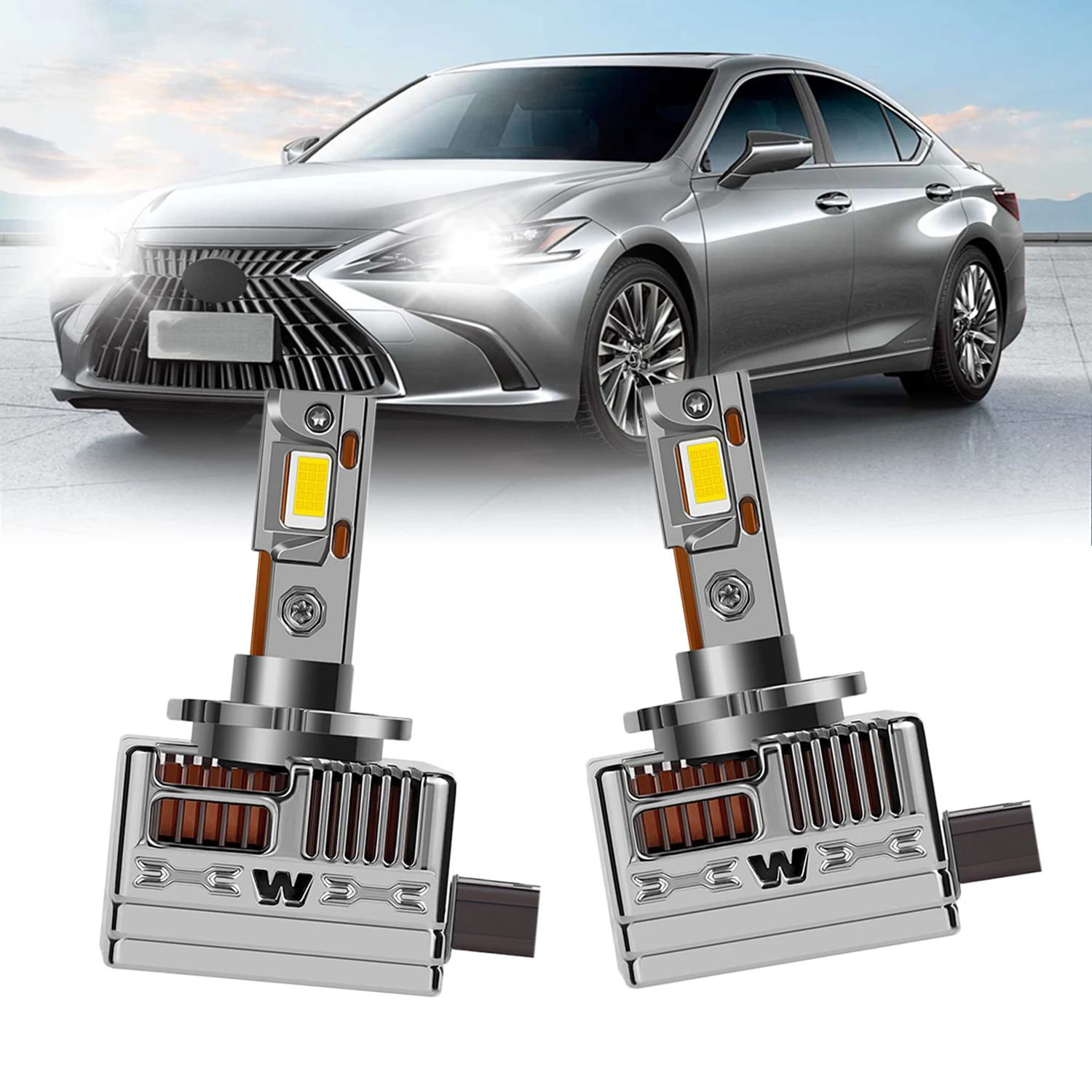 

2PCS D1S D2S D3S D4S D5S LED Headlight Conversion Upgrade 3570 CSP Chips 6000K White Car Lamp Auto Lights Bulb Replacement