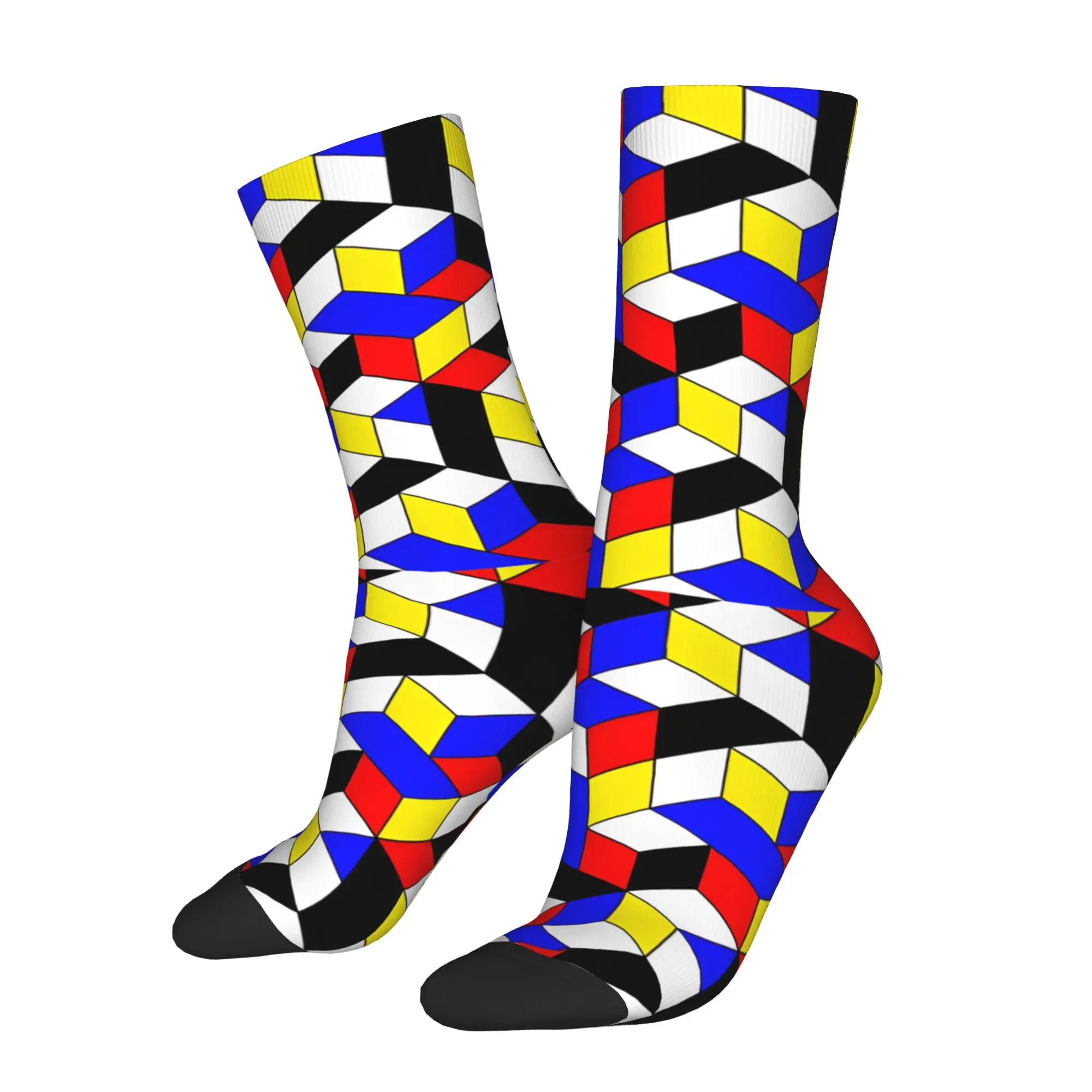 

Happy Funny Men's Socks Bauhaus Blocks Vintage Harajuku Hip Hop Novelty Crew Sock Gift Pattern Printed