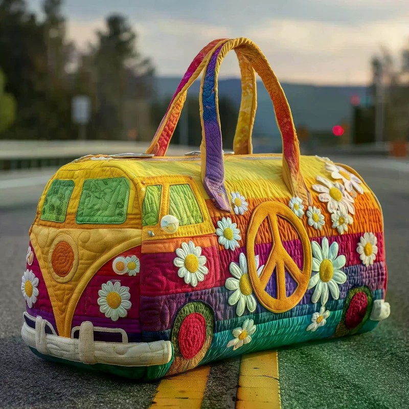 Women 3D Quilting Craft Travel Duffel Bag Fashion Sun Mountain Forest Embroidery Handbag Outdoor Camping Tote Bags Fitness Pack view 4