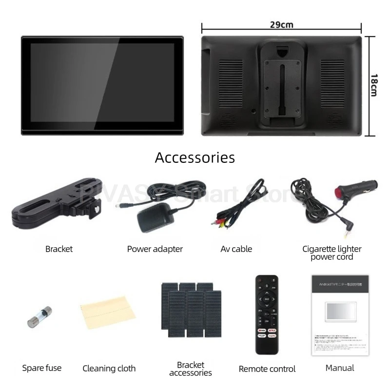 تلفزيون رقمي صغير محمول 11.6 بوصة 1080P HDMI يده تلفزيون السيارة واي فاي IPS HD شاشة عرض للاستخدام المنزلي والمطبخ في الهواء الطلق