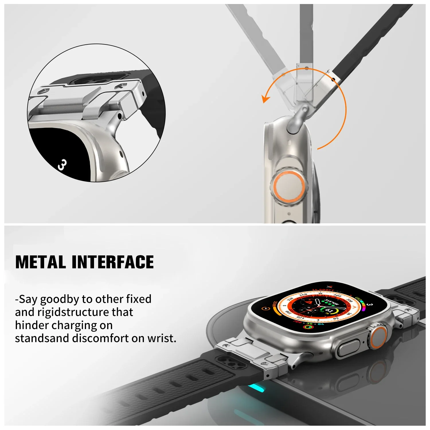 سوار رياضي مطاطي ناعم للرجال ، سوار فاخر ألترا 2 ، 49 ، ساعة أبل 45 ، 44 ، 42 سلسلة ، iWatch 9 ، 8 ، 7 ، 6 ، 5 ، 4