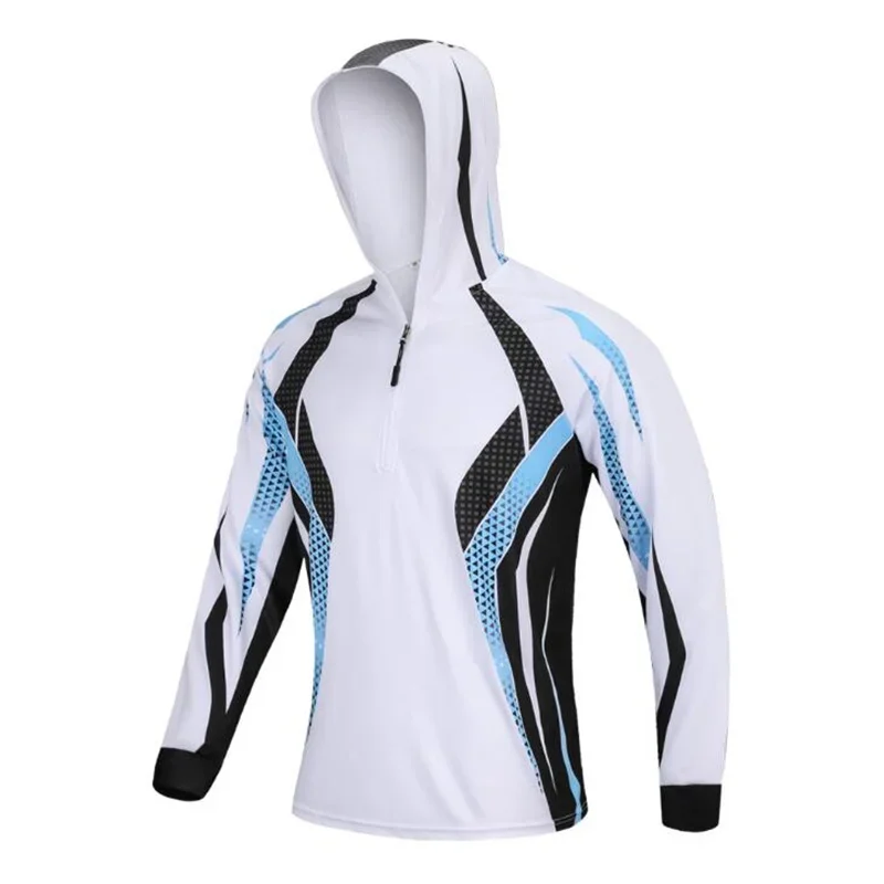 

Breathable Men Long Sleeve Fishing Clothing Quick Drying Sun Protection Fishing Shirts 2025 Hot Selling Hooded Fishing Jerseys