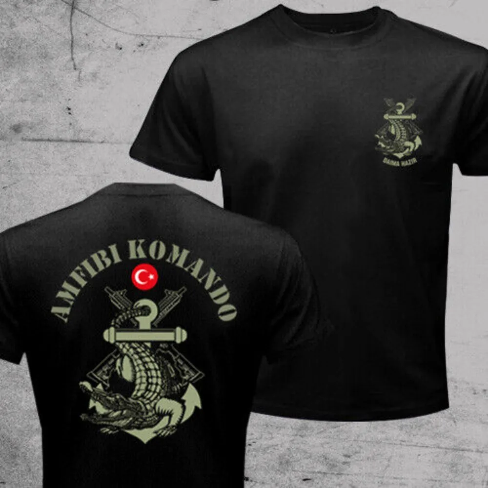 Turkish Amphibious Marine Brigade Commando Crocodiles Military Army T-shirt Short Sleeve Casual 100% Cotton Shirt