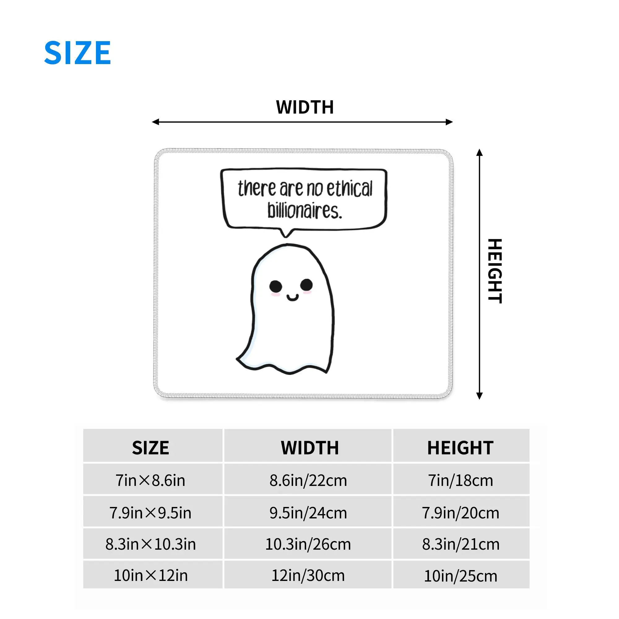 não há billionares éticos. fantasma. Mouse pad teclado de computador mouse tapete gamer pc laptop tapete de mesa tapetes de mesa de escritório