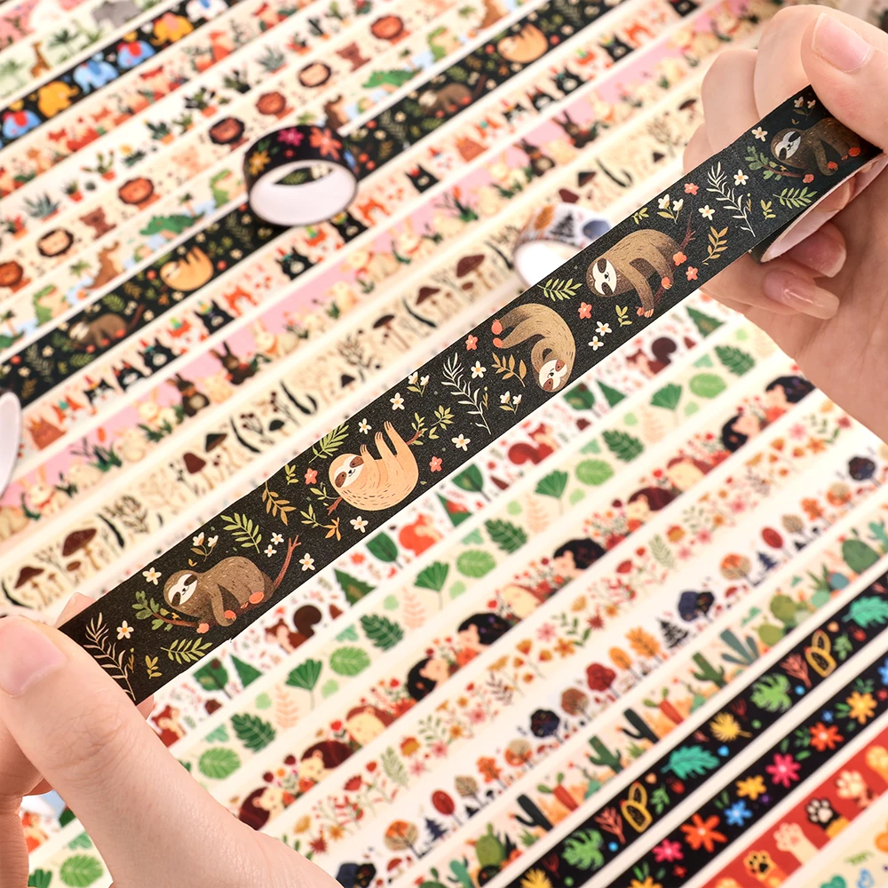 36 لفات خمر الحيوان حفلة اشي الشريط مجموعة 3 عرض أشرطة الزخرفية الرجعية ل سكرابوكينغ رصاصة المجلات Crafts بها بنفسك الحرف #5