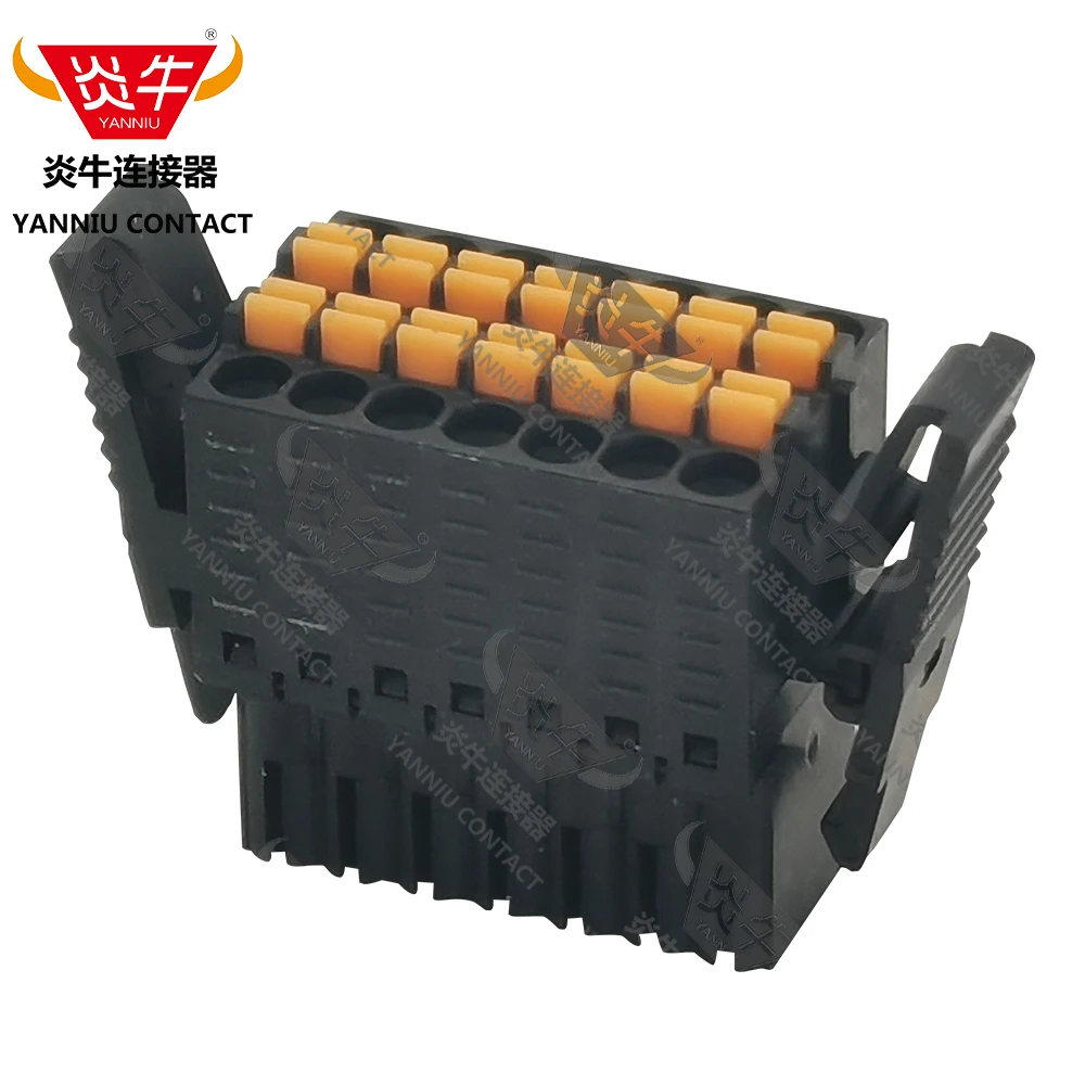 50Pcs 15EDGKDHL 2.54mm Compact Double Row Layer PCB  PLUGGABLE Spring Terminal Block 0156-1CXX-BK DINKLE YANNIU