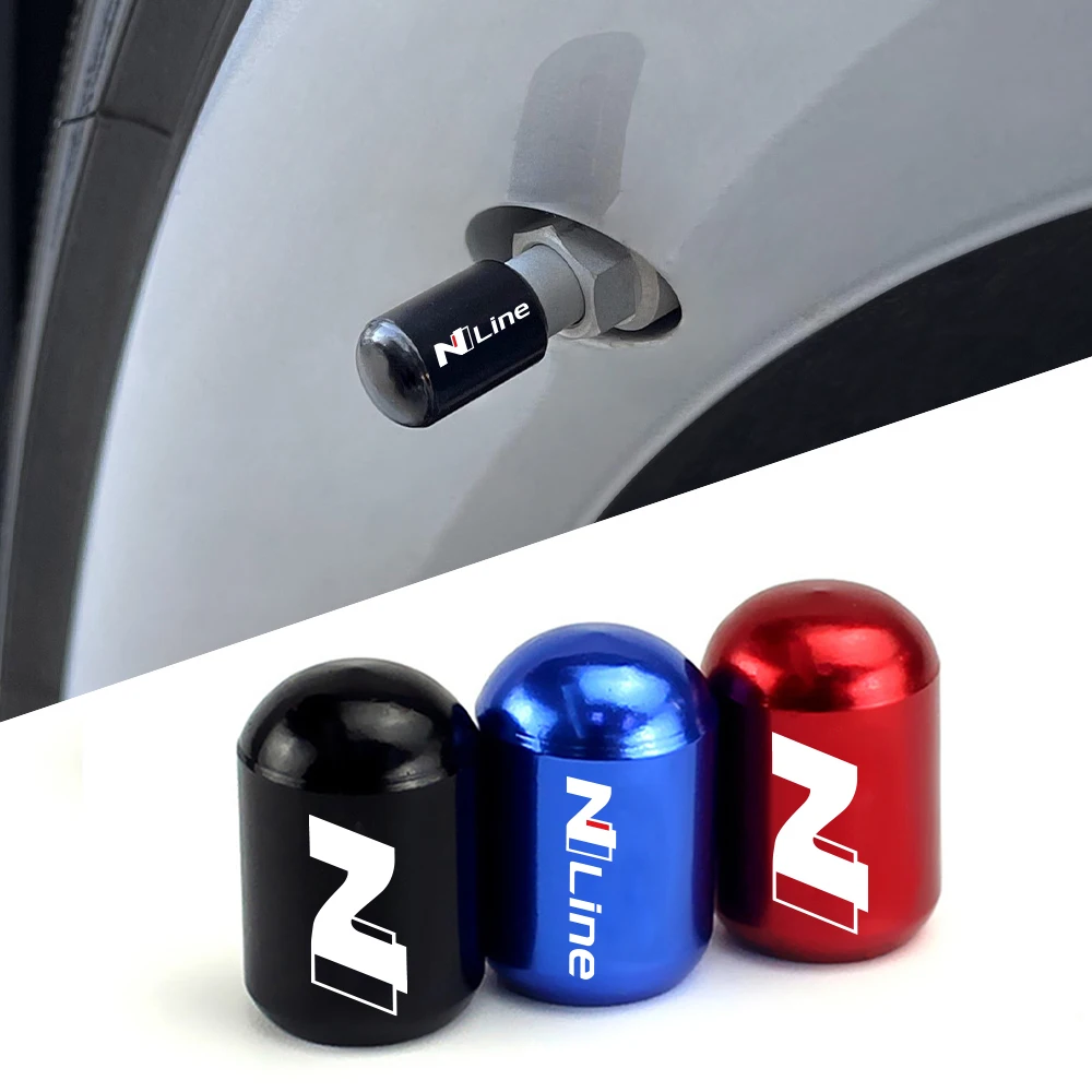 For Hyundai Veloster i30n i20 n nline Tucson Kona Sonata Elantra Auto Styling Accessories Car Aluminum Tire Valve Stem Cap