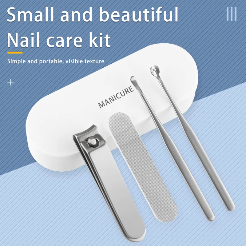 High-End Nail Clipper Set Home Nail Clipper Business Enterprise Gift Box Nail Pliers Manicure Tool 4 Sets Simple And Portable