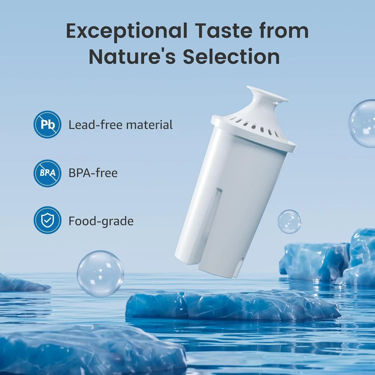 AQUA CREST Replacement for Brita® Filter, Brita® Water Pitchers and Dispensers, Classic OB03, Mavea® 107007, and More