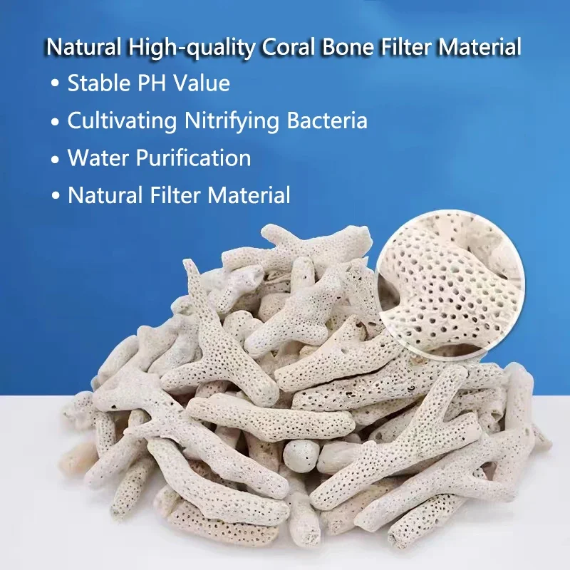 

250g Natural Reef Coral Bone Aquarium Filter Medium Biological material Coral Sands for PH Steady Fish Tank Filtration