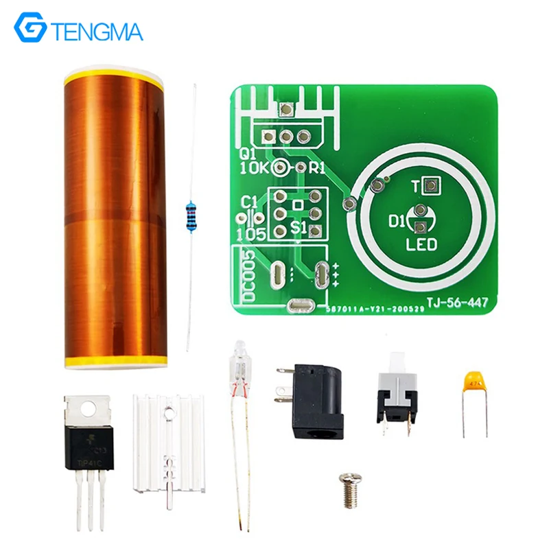 Mini Tesla Coil DIY Electronic Kit, Lighting and Igniting, High-Voltage Generator Coil Welding Exercise Board