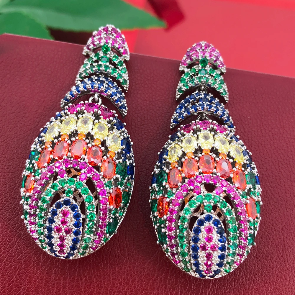 

Missvikki Luxury Gorgeous Big Drop Pendant Earrings Necklace Jewelry Set Super CZ for Women Ladies Girl Best High Quality Gift