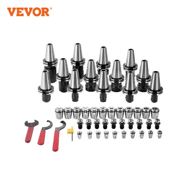 VEVOR CAT40 Collet Holder ER 16/32 Collet Set 35 PCs SLN FMB ER16/32 APU Tool Holders Spring Steel Collet Chucks 10 Pull Studs