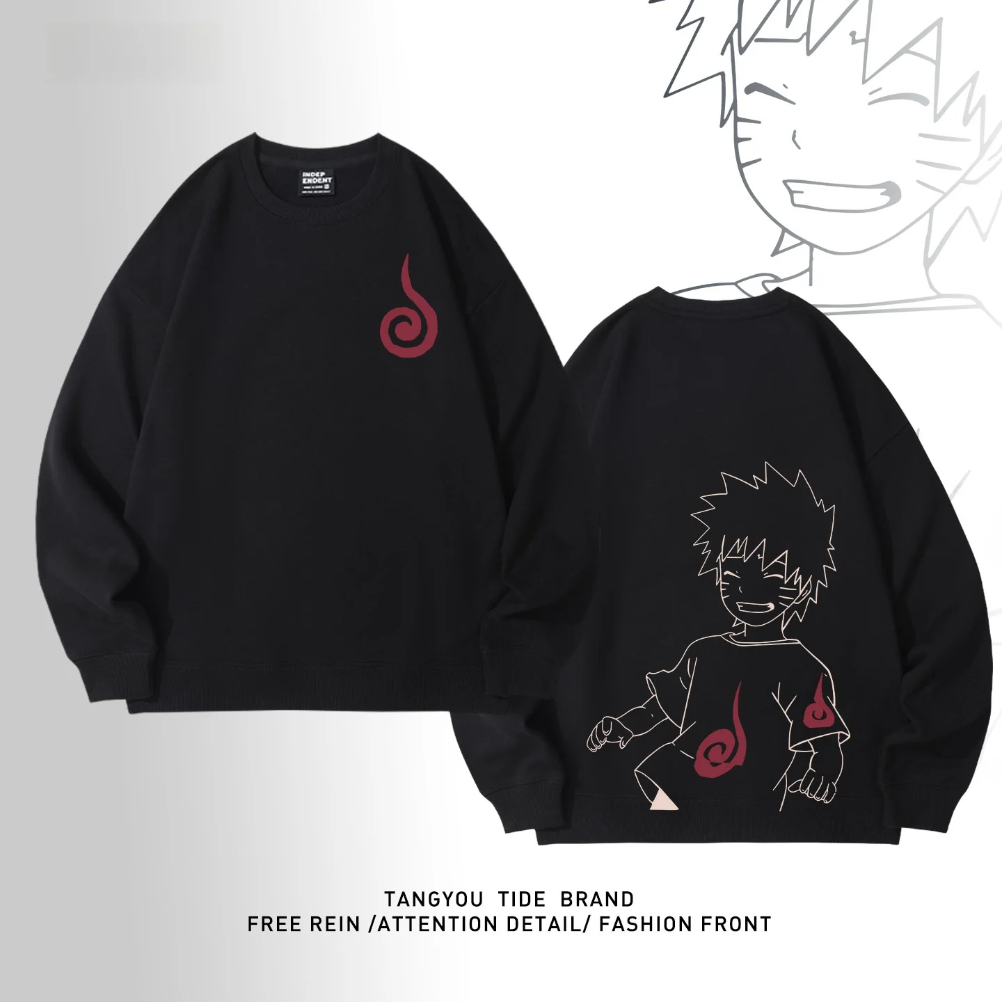 

Толстовка с капюшоном на флисовой подкладке с рисунком аниме Chiru, осенне-зимняя теплая хлопковая толстовка с длинными рукавами