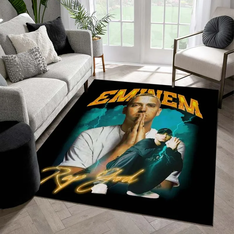 Eminem Hip-hop Singer Printed Living Room Carpet Fashion Non-slip Bedroom Floor Mat Fashion Birthday Gift Children Play Area Rug