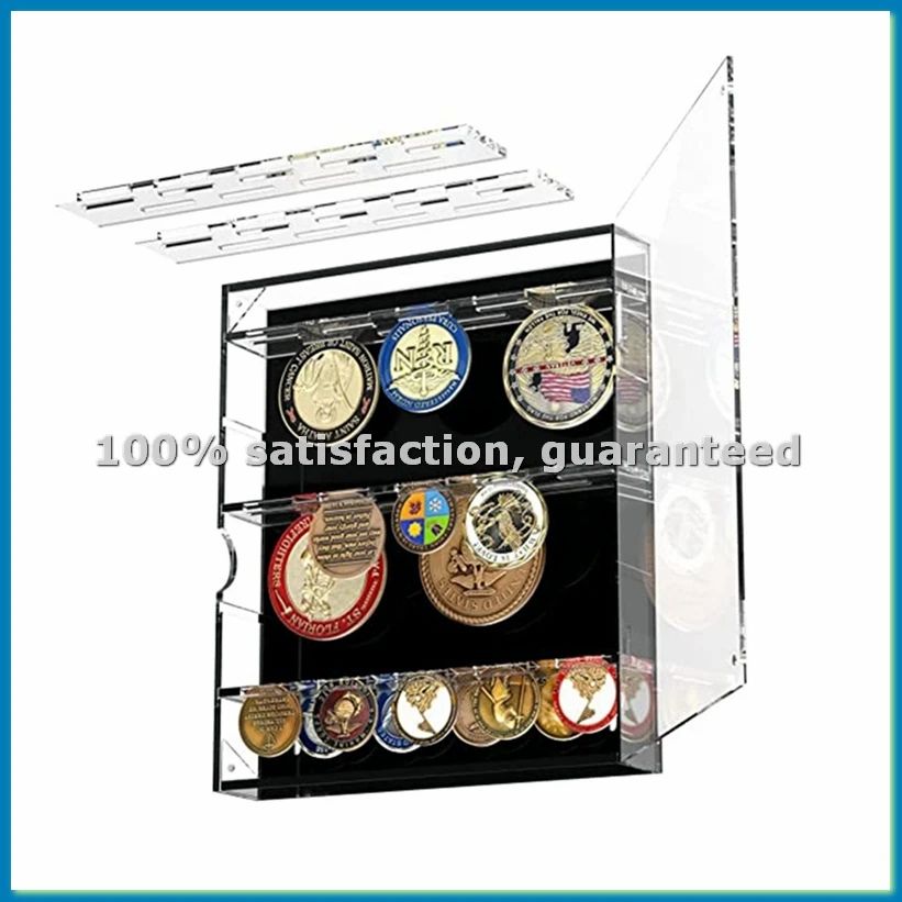 

Coin Collection Box 5-Layer Acrylic Display Box Capacity Showcase Holder for Coins Badges-ABYS