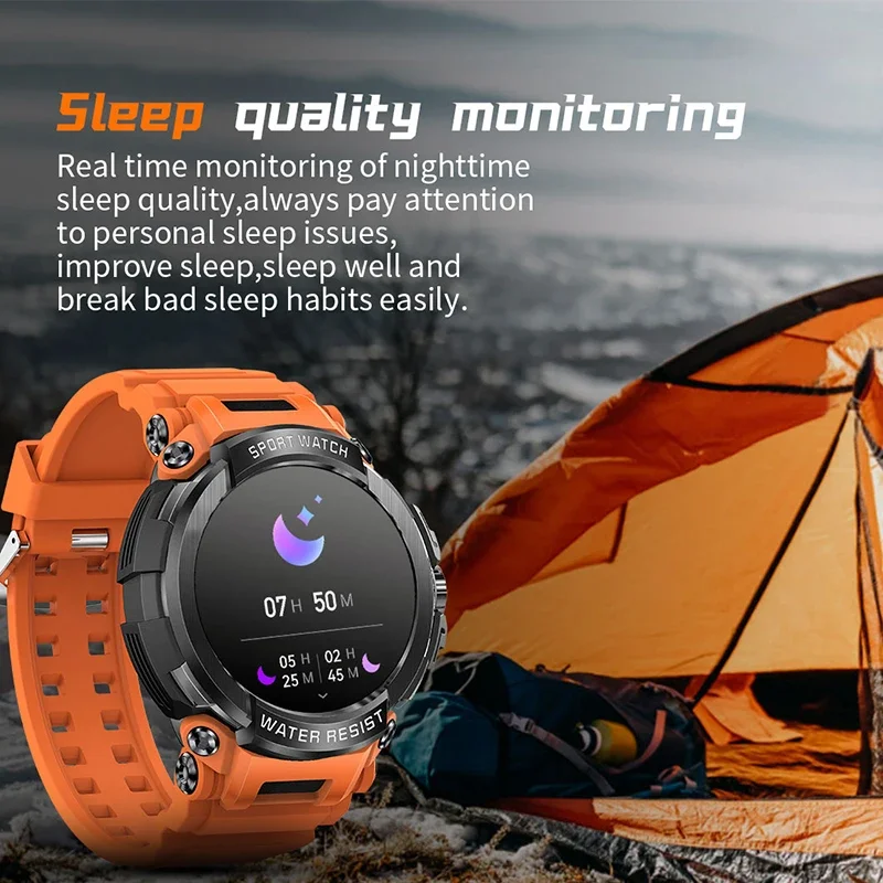 2025 جديد العسكرية Smartwatch HD شاشة الدخول دعوة تذكير IP68 مقاوم للماء 100 وسائط رياضية ساعة ذكية ساعات المعصم للرجال