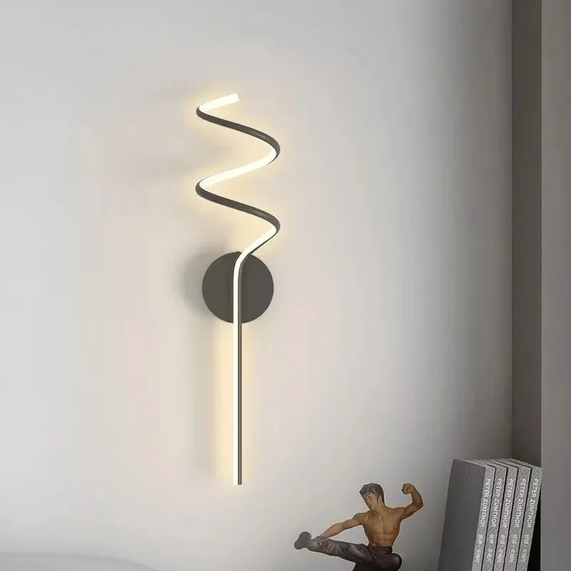 Lâmpada de parede LED moderna, acessórios para decoração, sala, hotel, escadas, quarto, corredor, cenário, curvas traseiras, candelabro