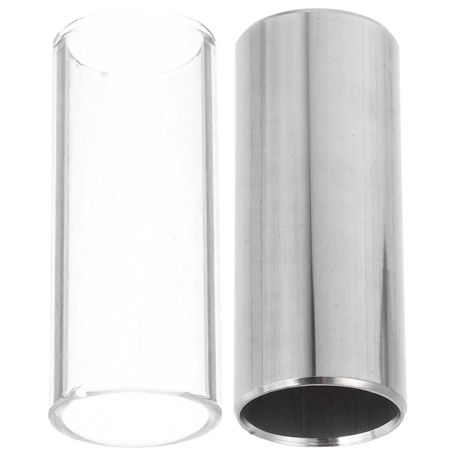 2Pcs 60Mm Premium Glass Steel Guitar Slide Dual Function Medium Bottleneck Slide for Guitarists Superior Sustain Harmonic