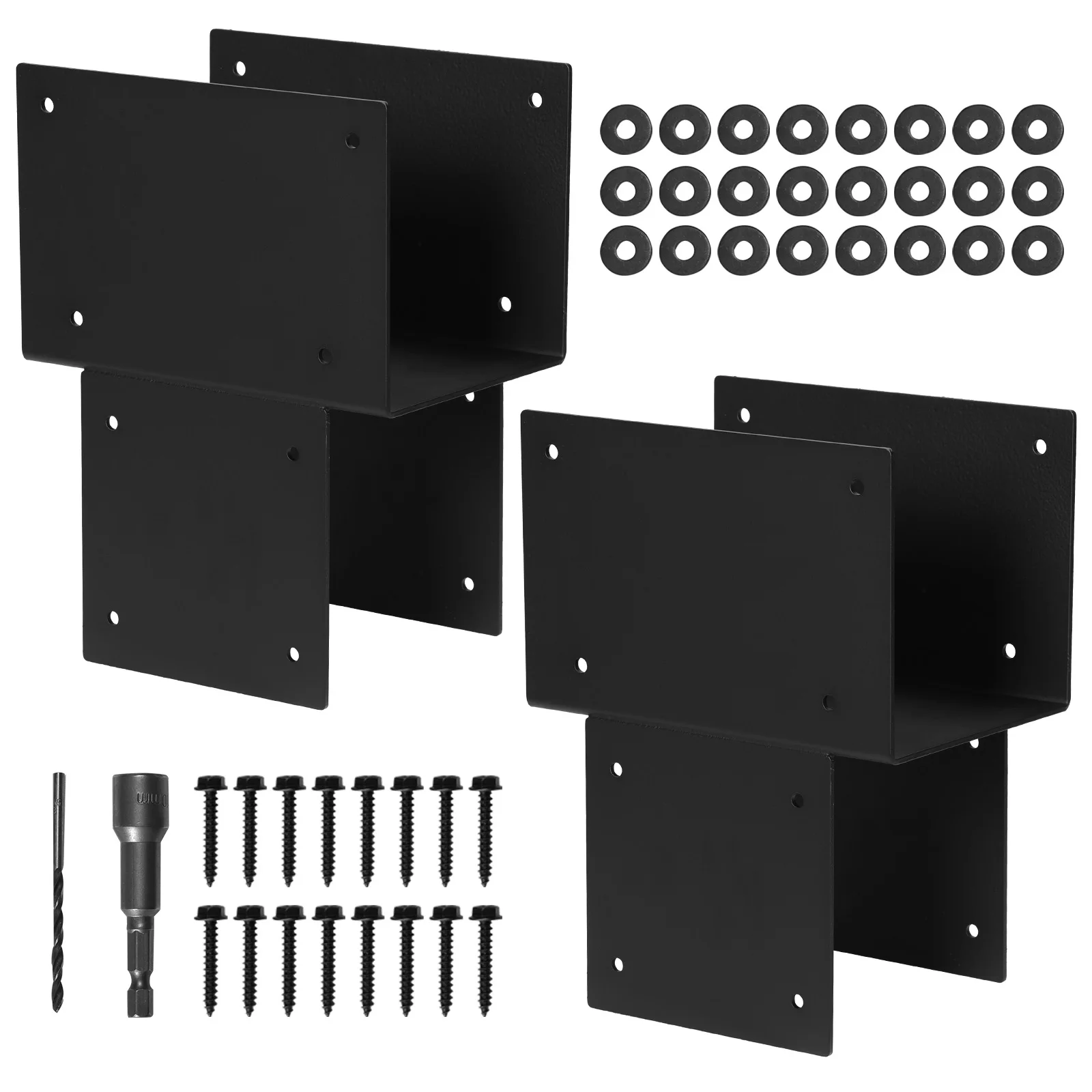 

2 Pack Post Caps Tie Brackets 6x6 Galvanized Steels Pergola Connector Brackets Steel Post Anchor Connector for Wood Posts Gazebo