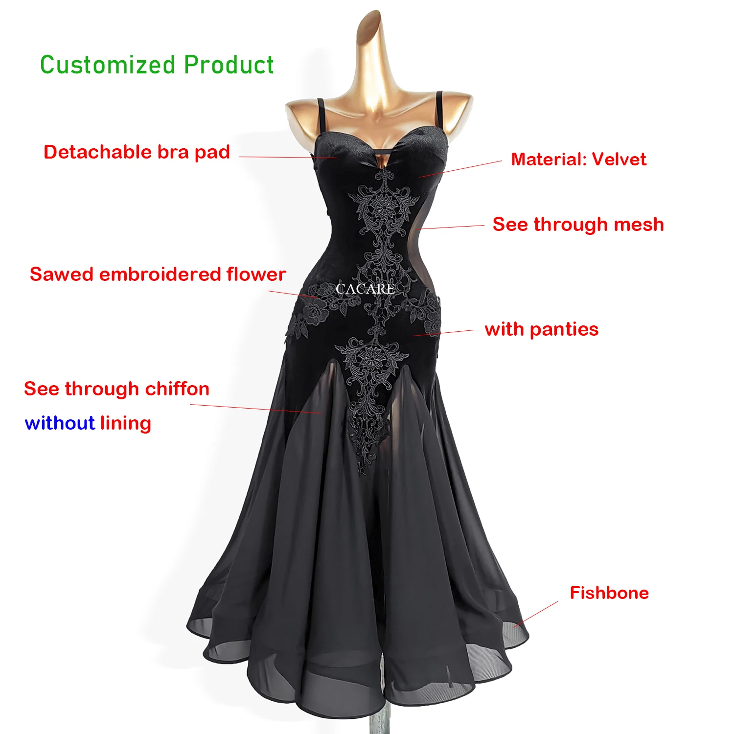 2024 Sexy Ballroom Modern Dance Dress Aesthetic Clothes Waltz Stage Costume Competition Dresses Tango Flamenco Standard D1459