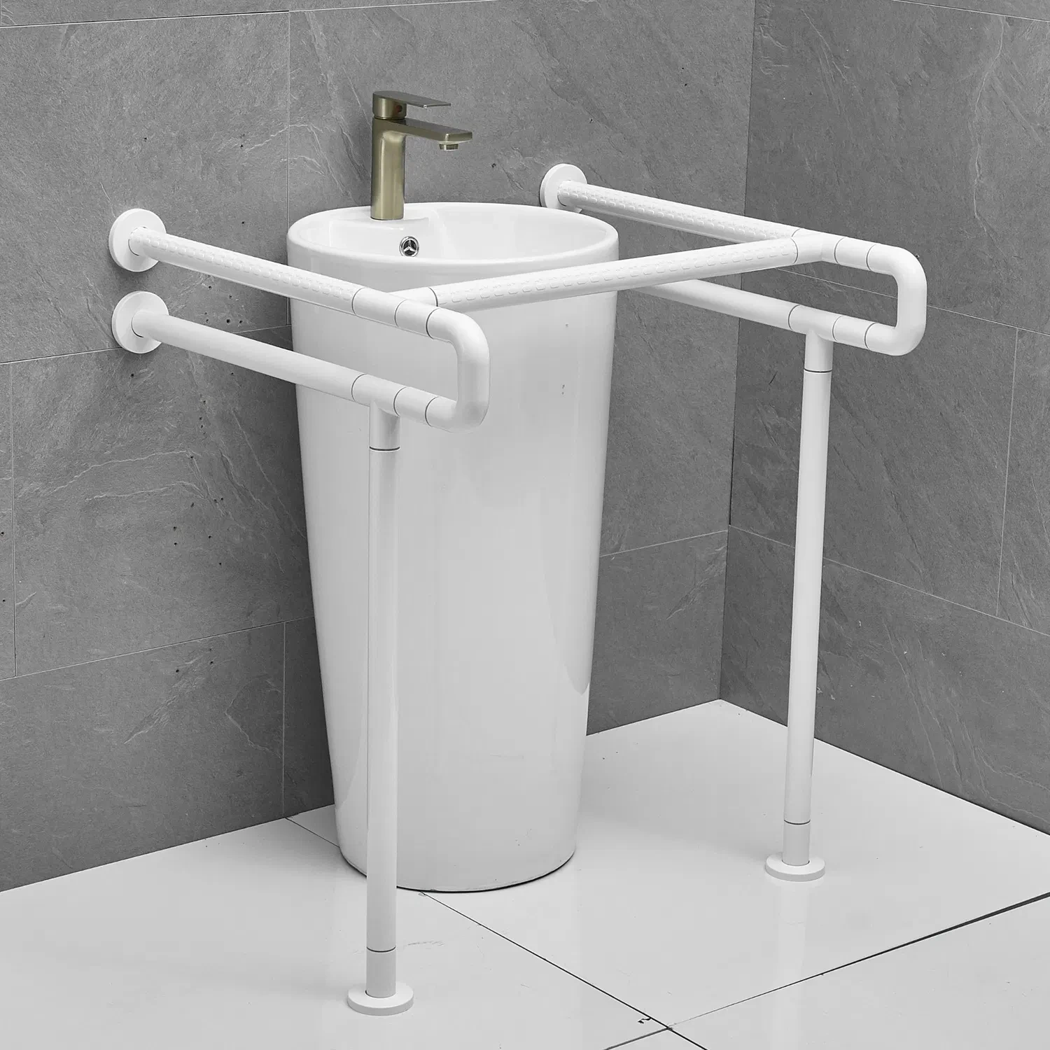 المرحاض المعاقين انتزاع القضبان سلامة الحمام درابزين مسند الذراع انتزاع السكك الحديدية للمعاقين Abs النايلون لكبار السن للطي #4