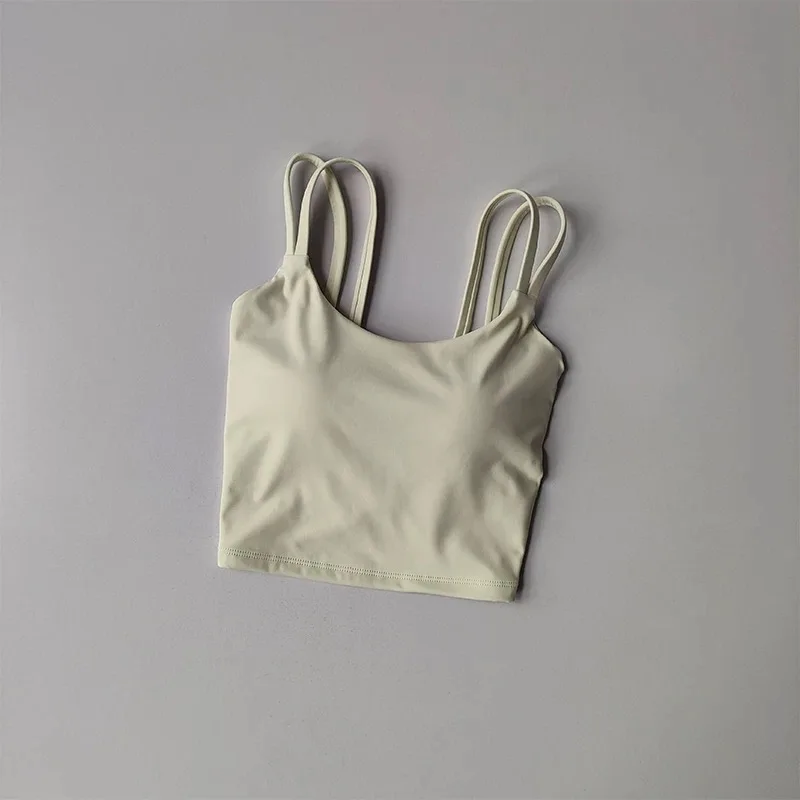 Damen All-in-One Sport-BH, stoßfest, schnelltrocknend, Yoga-Fitness-Laufweste mit Schönheitsrücken-Design für das Training – Detail 8
