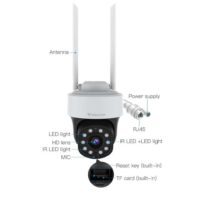 Камера видеонаблюдения Vstarcam, 4 МП, Wi-Fi, 2,4 ГГц