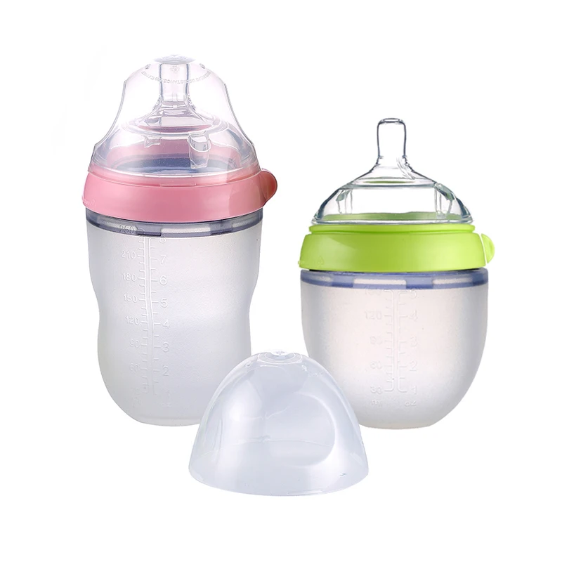 Mamadeira BPA free Baby Bottle Green 250ml(8oz) pink 150ml(5oz) baby milk feeding bottle with handle
