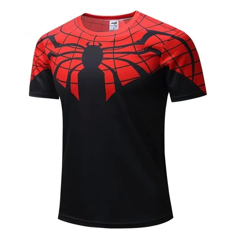 Dis Super Hero Men Running T-Shirts Quick Dry Compression Sport T-Shirts Fitness Gym Shirts Men Sportswear Clothing