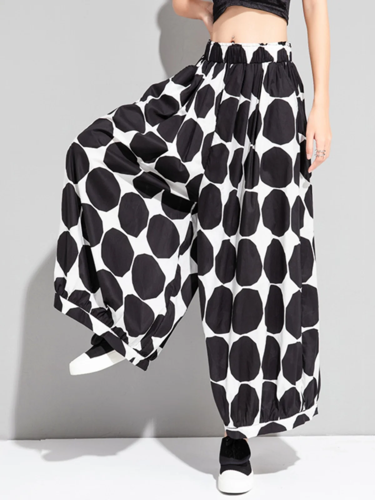 Pantalones de Verano para Mujer Estilo Street Punk, Holgados, de Pierna Ancha, Cintura Alta, Asimétricos, con Bloques de Colo...