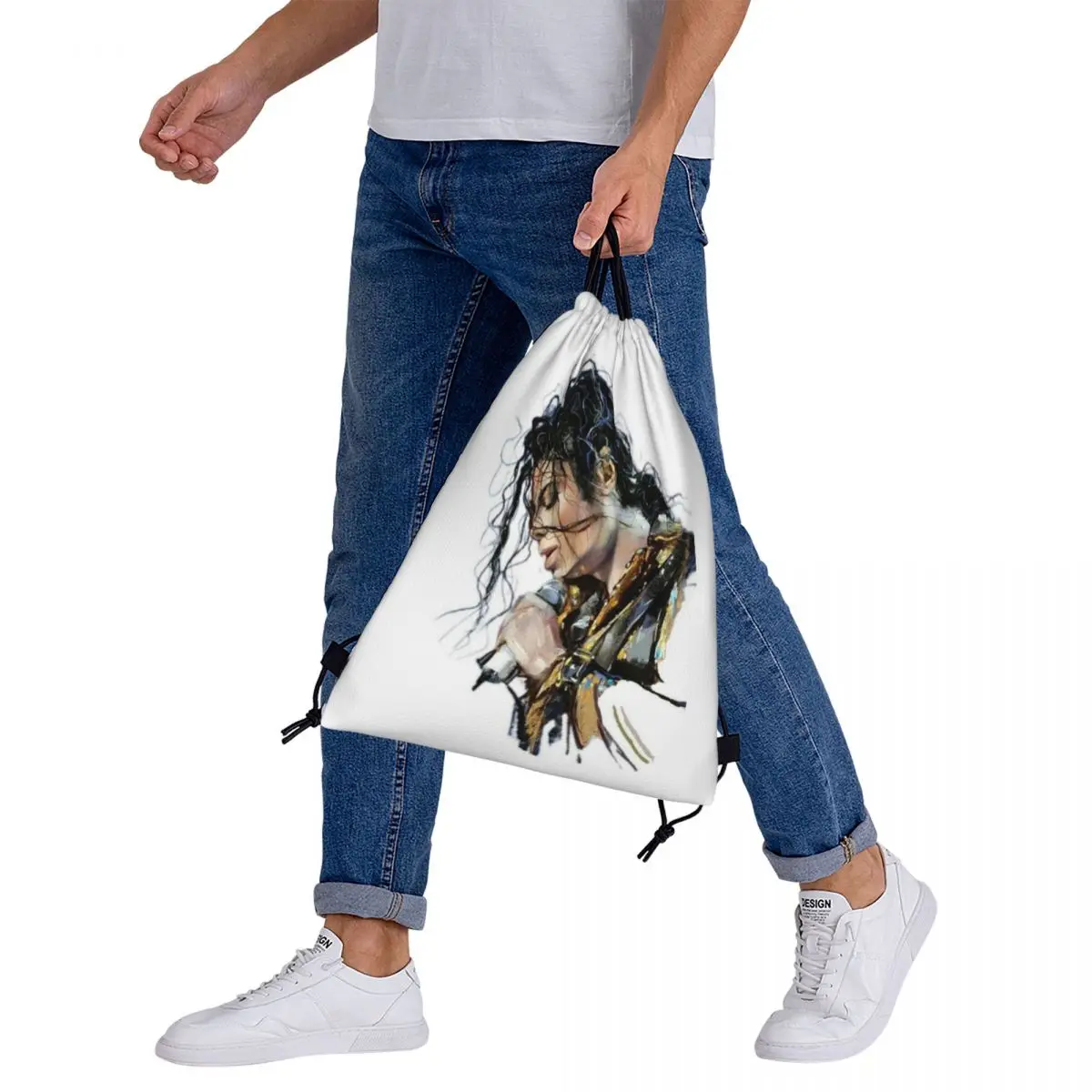 マイケル・ジャクソン音楽家歌手ダンサーバックパックカジュアル巾着バッグスポーツバッグブックバッグ男性女性学生用