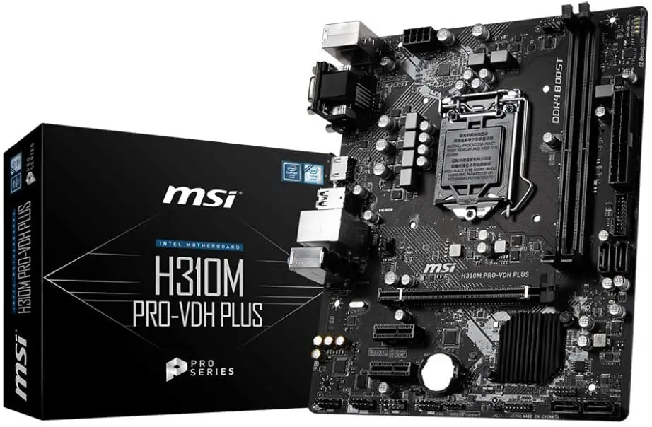 MSI ProSeries Intel Coffee Lacquer H310 LGA 1151 DDR4 D-Sub DVI Nc-110p Graphics Micro ATX Motherboard (h310M PRO-VDH Plus)