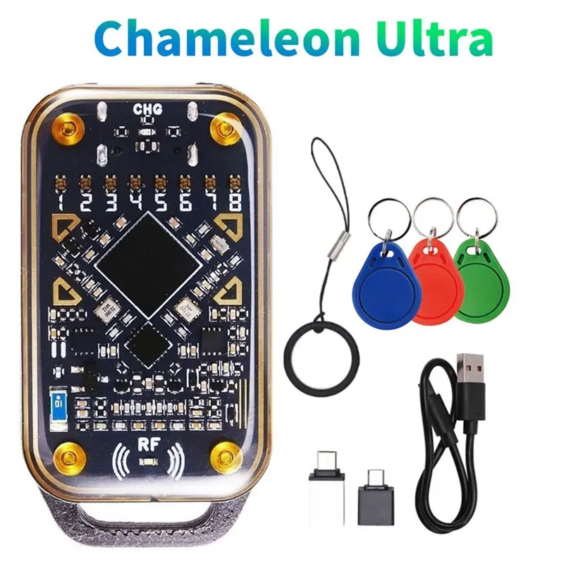 2X Chameleon Ultra Smart Card Emulator RFID Smart Chip Reader 125Khz 13.56Mhz Card Decode NFC Duplicator+6Xuid Keychain-[ToolMr