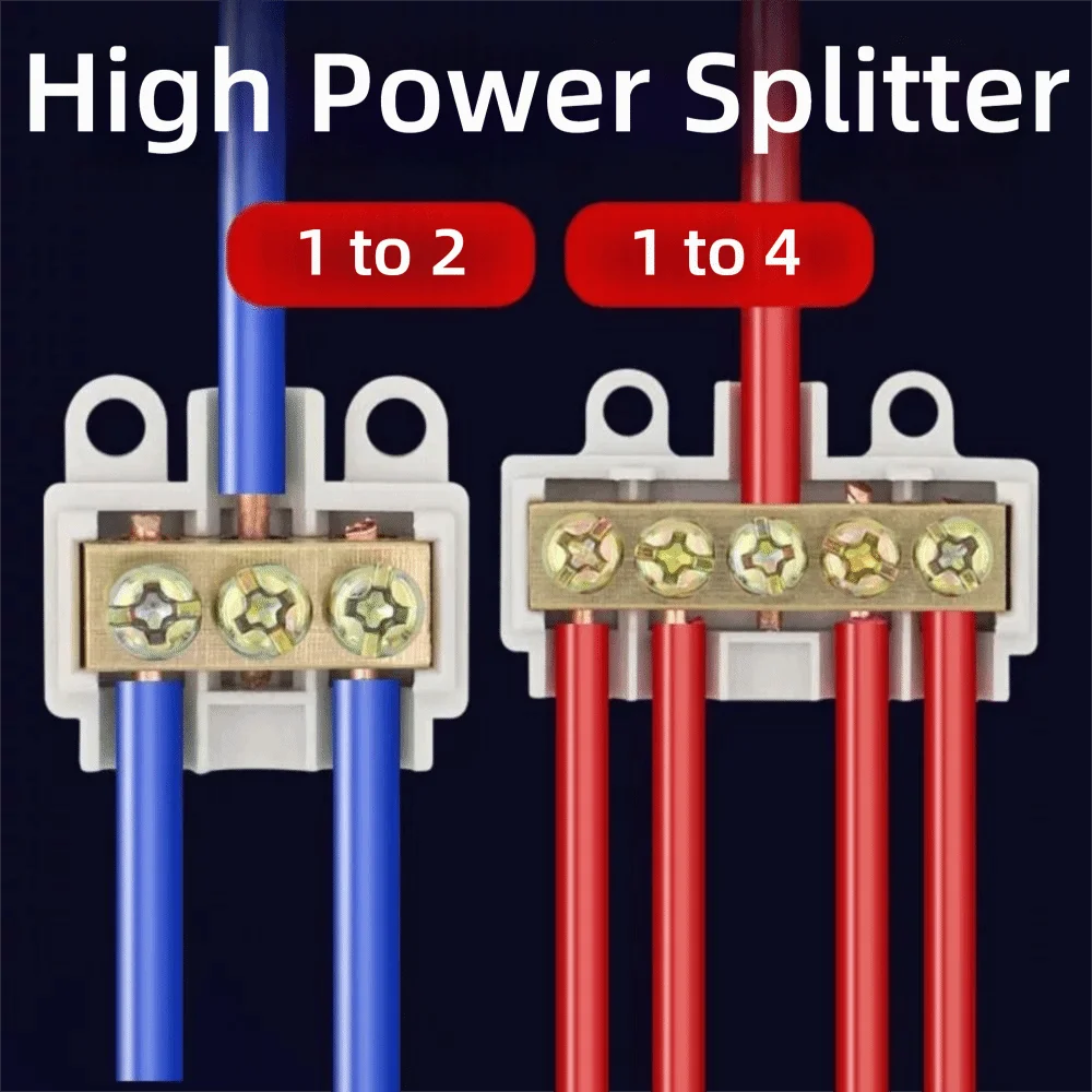 New Conductor Brass High Power Splitter Large Current Universal Quick Terminal Block Wire Connector Electrical