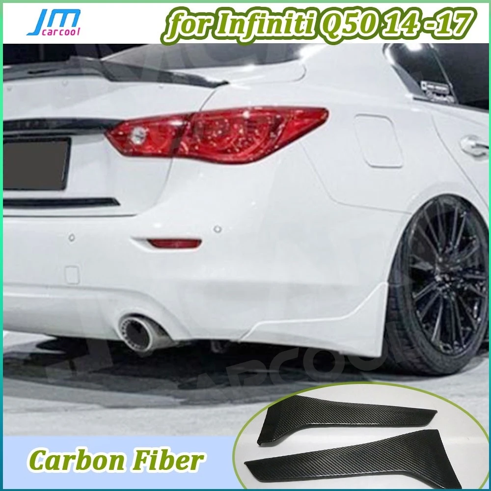 

ABS Material Carbon Fiber Rear Bumper Splitters Mudguard Trims for Infiniti Q50 Base Sport 2014 2015 2016 2017 Cover