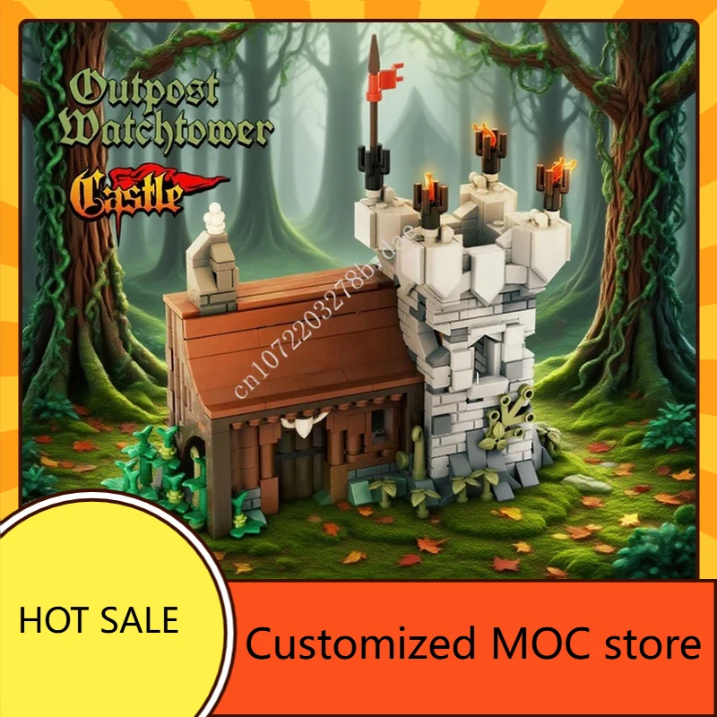 

541 шт., средневековая крепость, архитектурный замок, праздничный замок, наблюдательная башня, подъемник, головоломка MOC, игрушка на Рождество, день рождения, подарок для детей, возраст