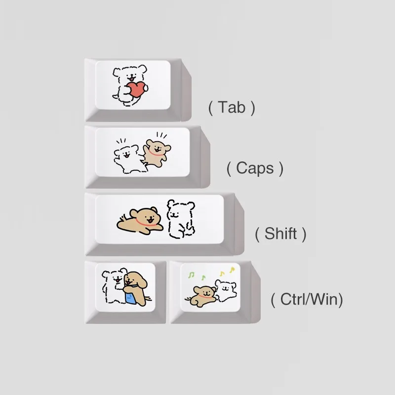 

Cute Line Puppy Keycap Backspace /Tab/Caps/Shift/Enter Supplementary Key Cherry Pbt Personalized Diy Mechanical Keyboard Keycaps