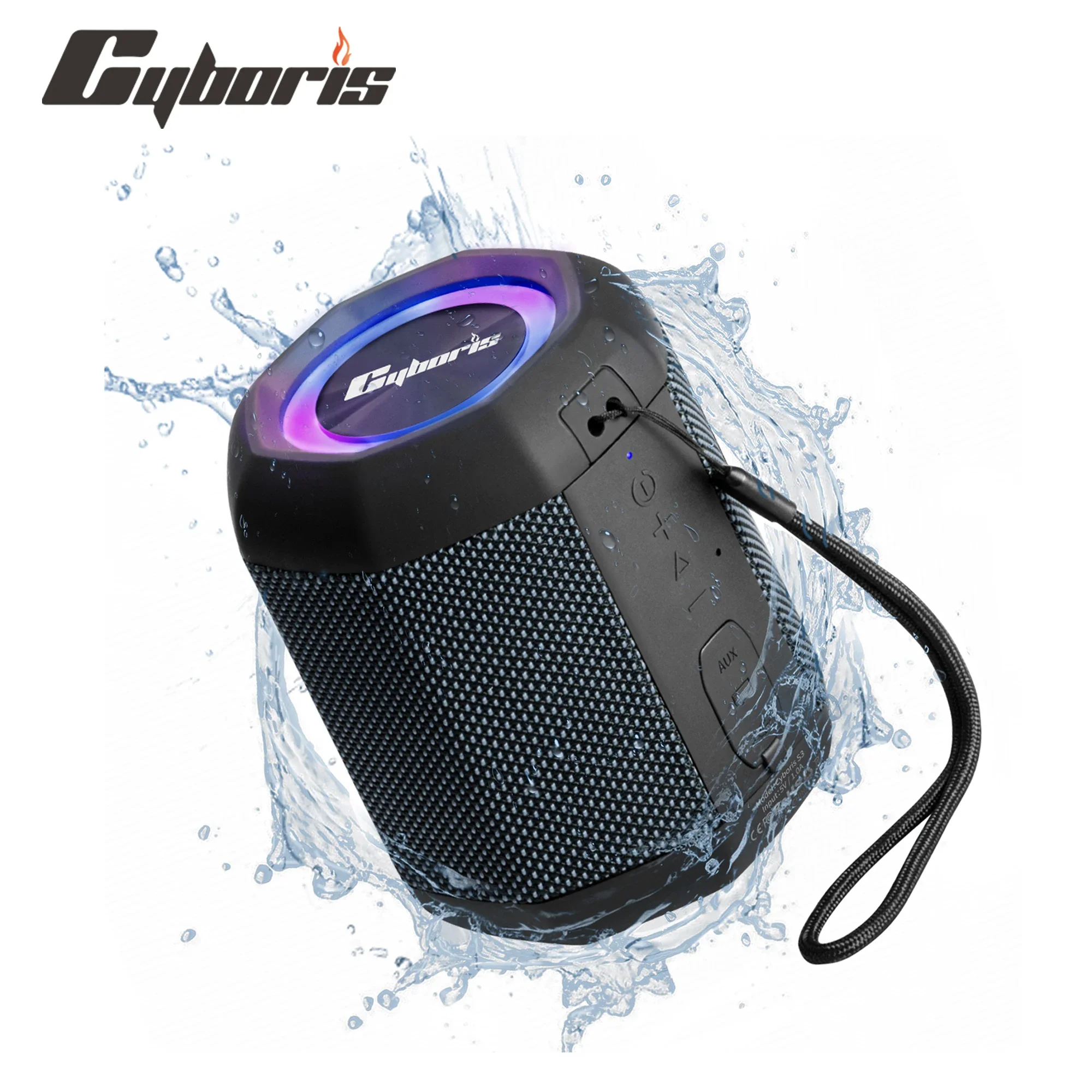 

S3 Bluetooth Speaker Mini Portable Wireless Outdoor Subwoofer with RGB Lights Surround Stereo Bass Small column Speaker for Home