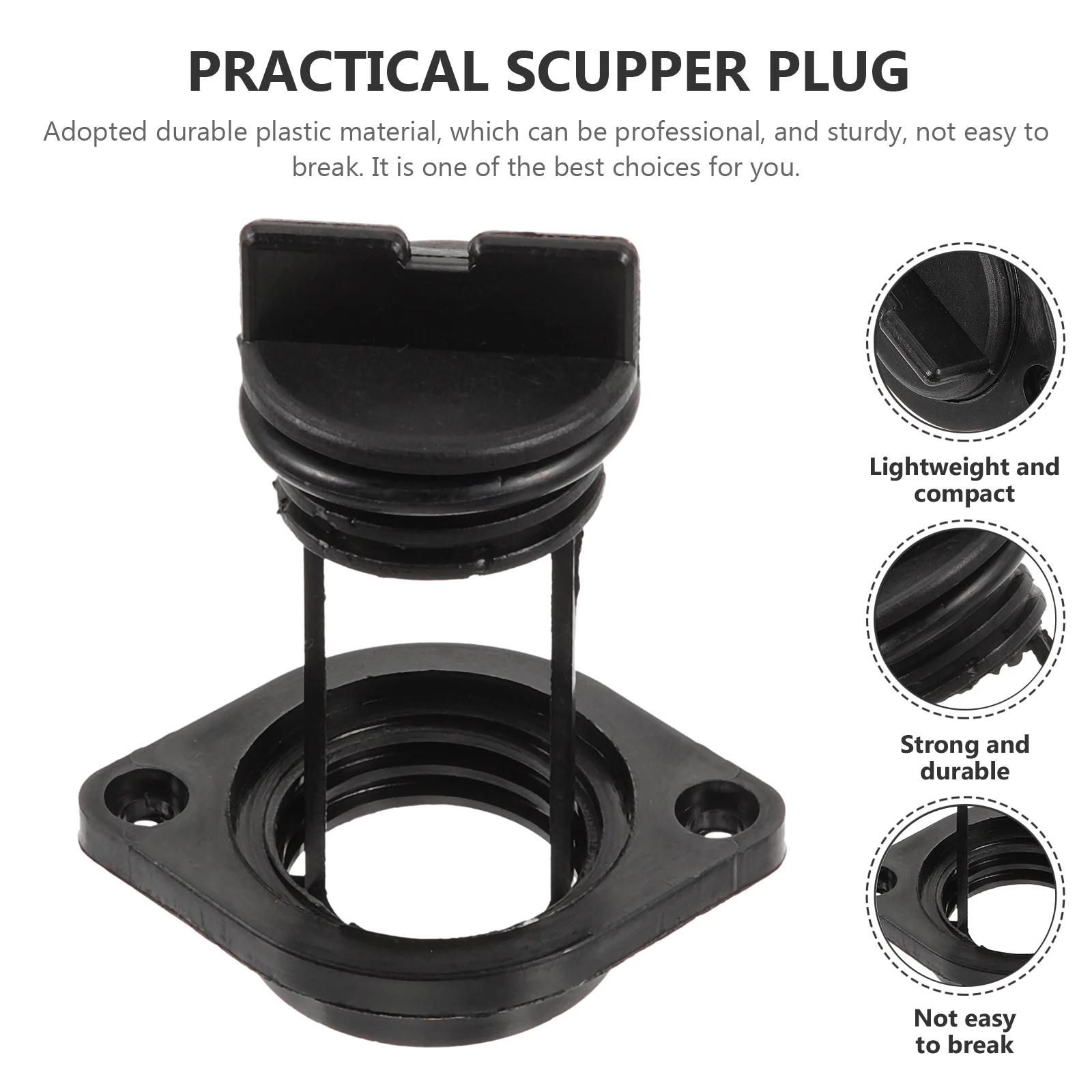 

Universal Plastic Replacement Hole Stopper For Canoe Boat Durable Lightweight Boat Drain Plug Scupper Stopper Push In Drain Plug