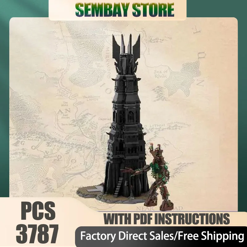 Ringen Film Moc Bouwstenen UCS Zwarte Poort van Mordor Model Bakstenen DIY Assemblage Technische Constructie Speelgoed Set Vakantiecadeaus