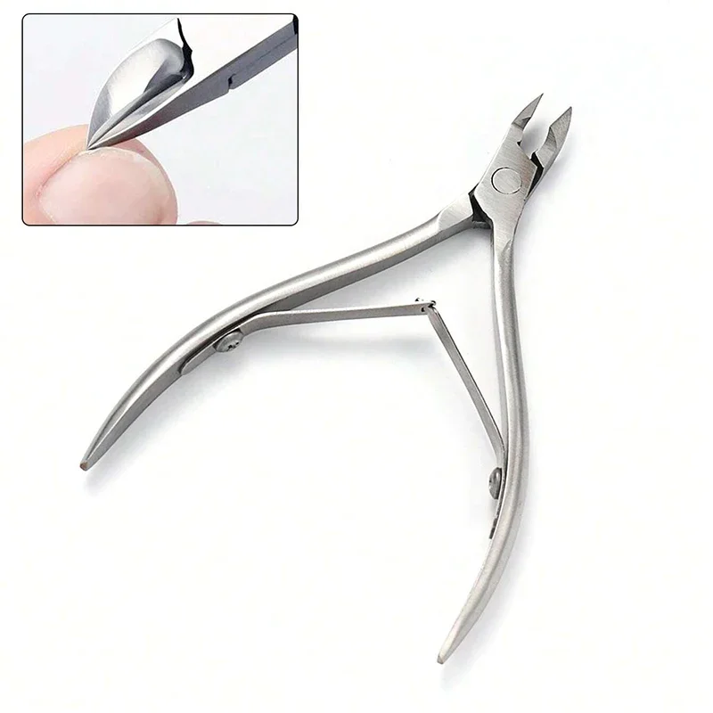 Stainless Steel Nail Clipper Cuticle Cutter Dead Skin Remover Clear Nail Art Tool Manicure Curved Tip Nail Scissors Beauty Salon