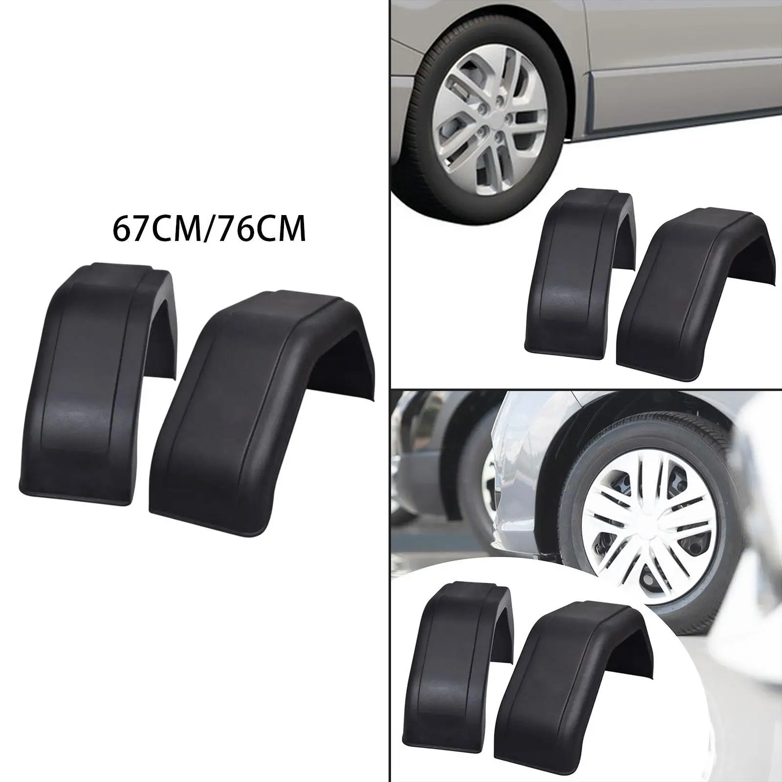 

2x Plastic Trailer Wheels Mudguard Replacement Spare Parts for Rvs Yachts Atvs Sturdy Accessories Easily Install Versatile
