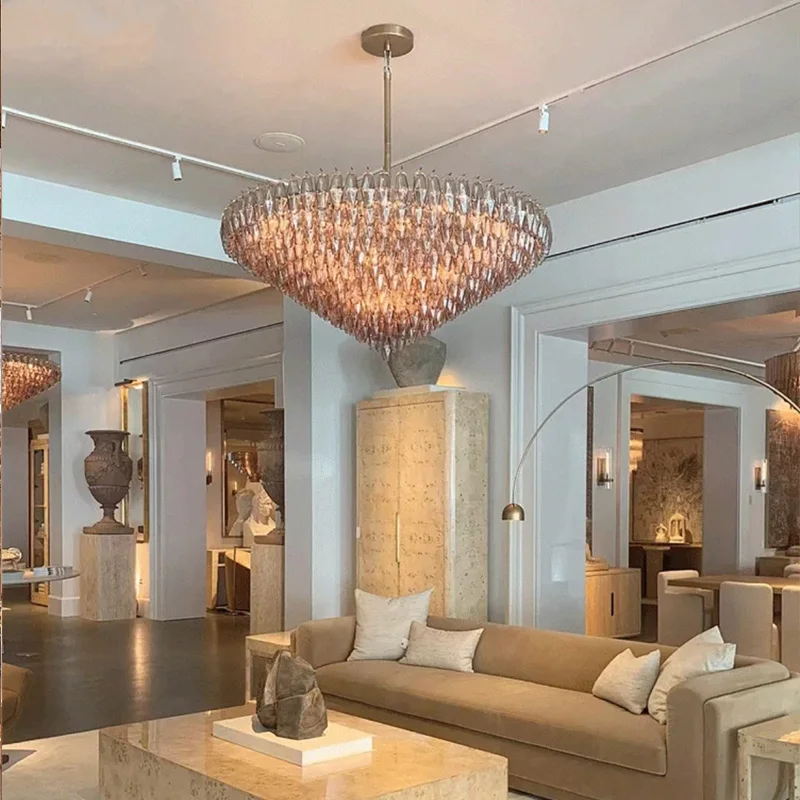 Modern Nordic American Chandelier 2025 Silver Black Finish Glass Pendant Lamp Adjustable Ceiling Luster Living
