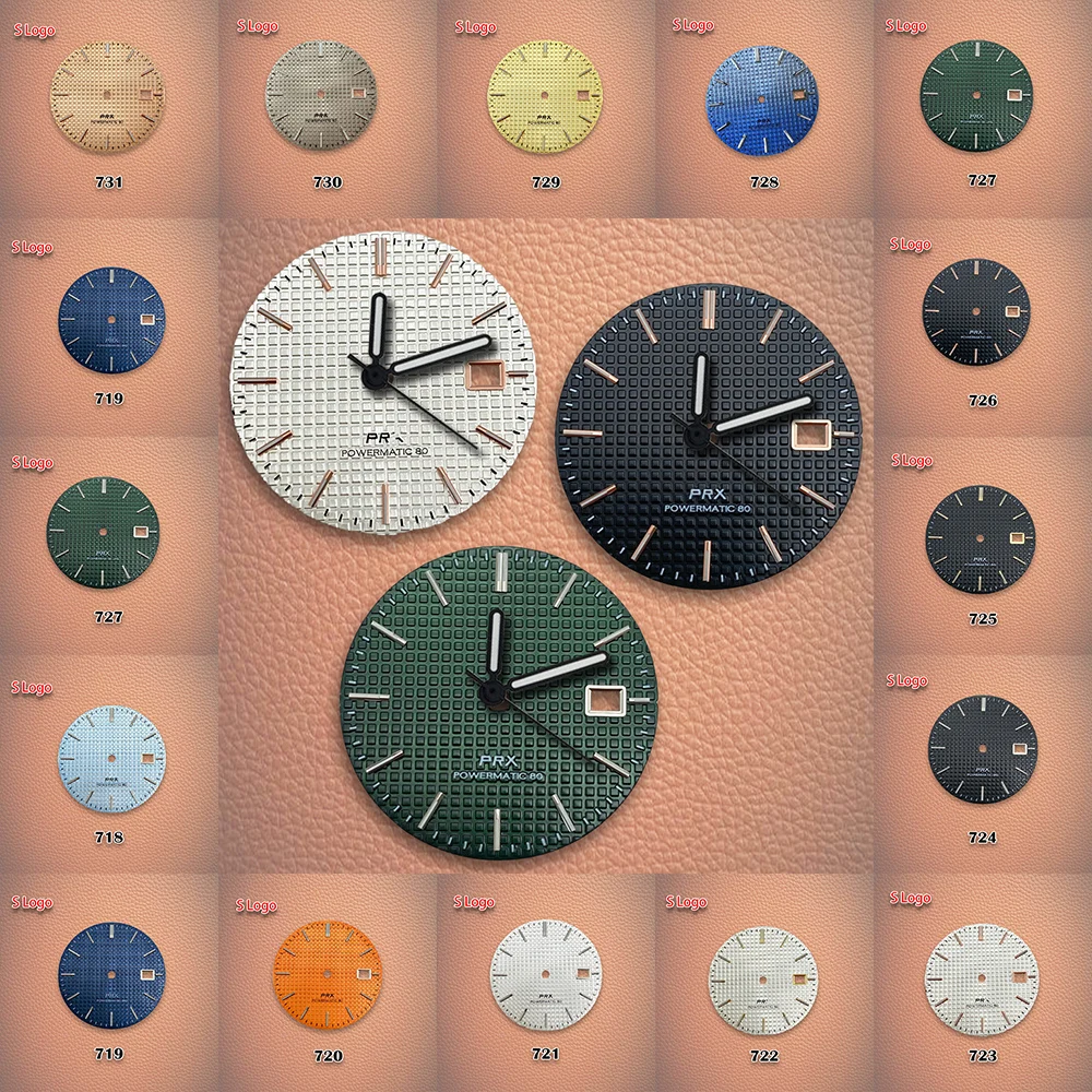 

Лидер продаж, 31,8 мм S логотип PRX NH35, циферблат, серебряная рамка для календаря, зеленая светящаяся подходит для NH36, аксессуары для модификации часов с механизмом